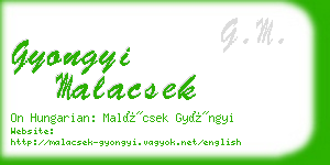 gyongyi malacsek business card